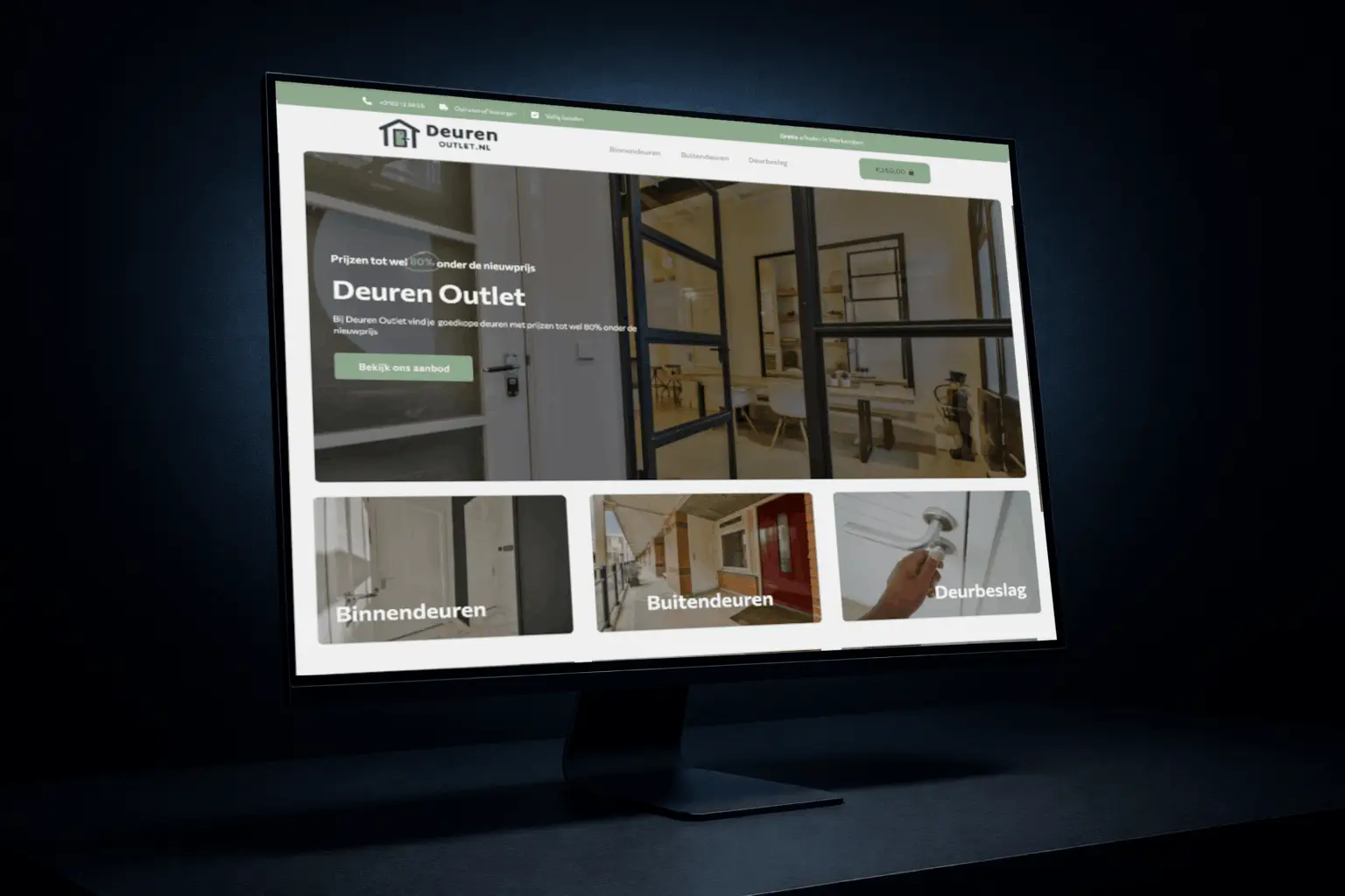 DeurenOutlet webshop gemaakt door Ritmeester Media