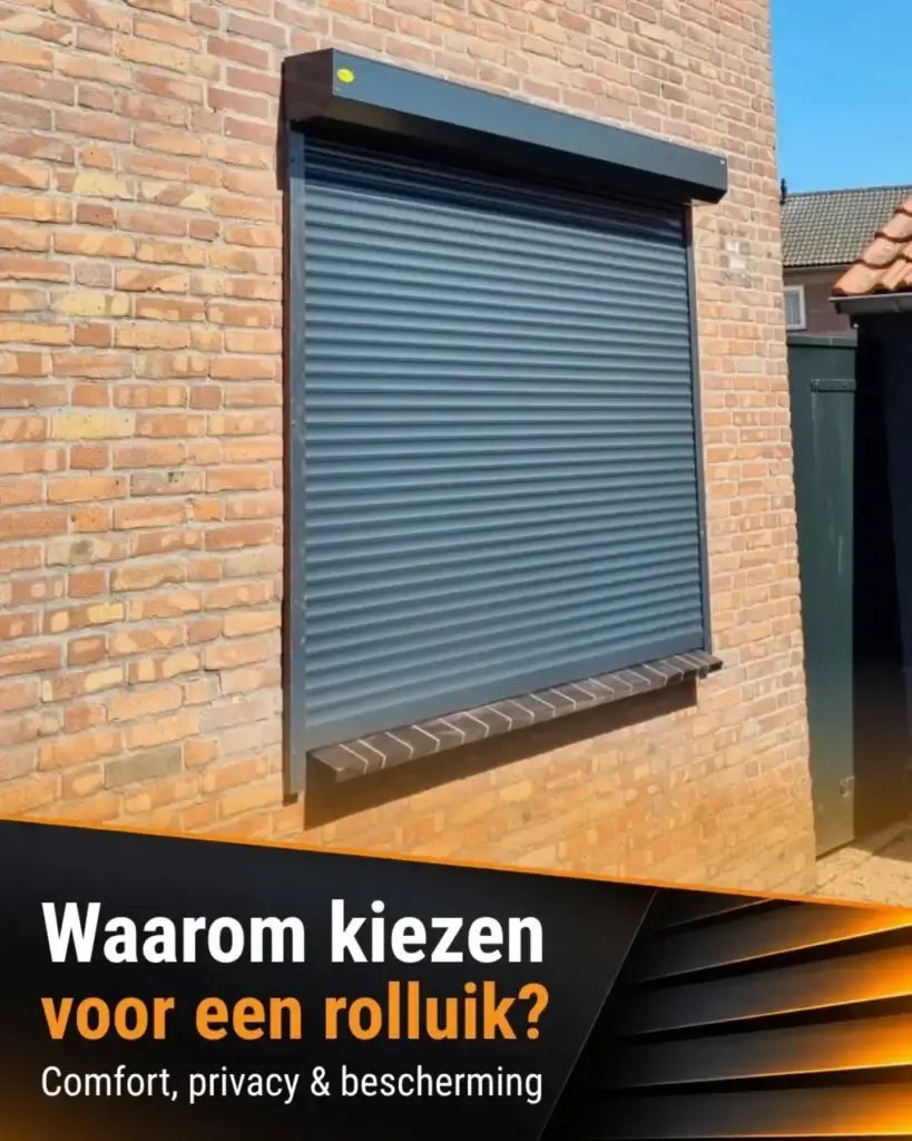 Socialmediapost van Ritmeester Zonwering over comfort, privacy en bescherming door rolluiken
